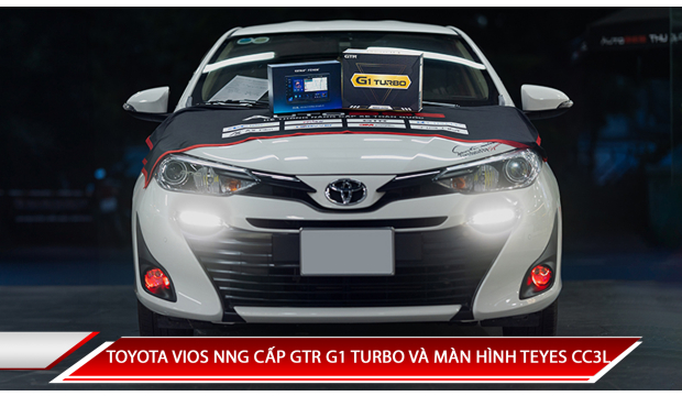 TOYOTA VIOS NÂNG CẤP COMBO ĐÈN GẦM GTR G1 TURBO VÀ MÀN HÌNH TEYES CC3L